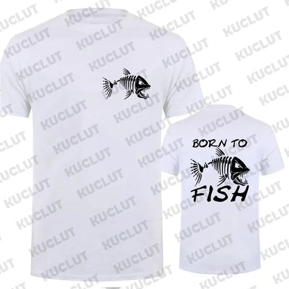 Born To Fish Funny Shirt Fashion Fisherman T-shirts Short Sleeve Funny Fishing Lover Tshirts Casual Summer Men's Street T-shirt - Wild Frontier Gear LLC