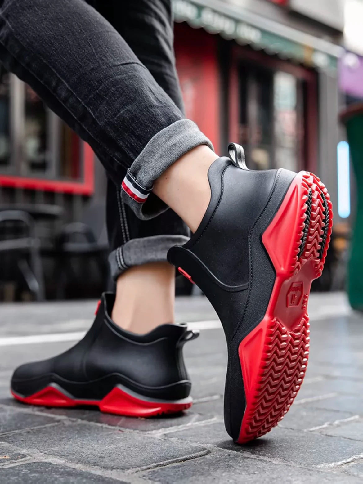 Fashion Couple's Outdoor Rain Boots New Men High Top Hiking Fishing Water Shoes Anti-slip Chef Work Ankle Boots Waterproof Shoes - Wild Frontier Gear LLC
