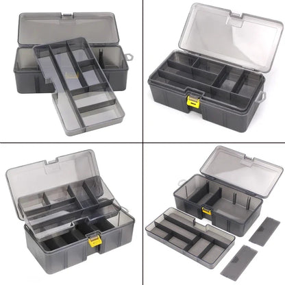 Double Layer Lure Tackle Box Removable Plastic Fishing Tackle Box Fake Bait Hook Fishings Gear Tool Multifunctional Storage Box