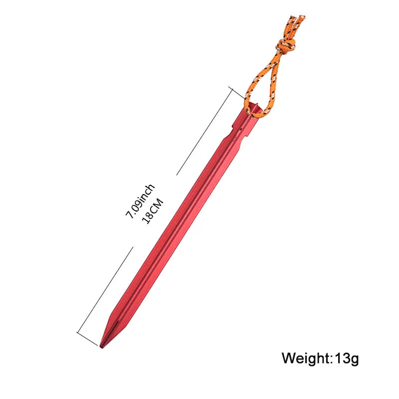 Pacoone 10 Pcs Lot 18cm Aluminum Tent Pegs Outdoor Accessories - Wild Frontier Gear LLC