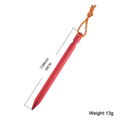 Pacoone 10 Pcs Lot 18cm Aluminum Tent Pegs Outdoor Accessories - Wild Frontier Gear LLC
