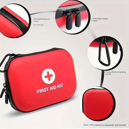 First Aid Kit Complete, 104Pcs Water-Resistant Hard Shell Small Case. Perfect For Travel, Outdoor, Home, Office,Camping, Hiking Wild Frontier Gear LLC