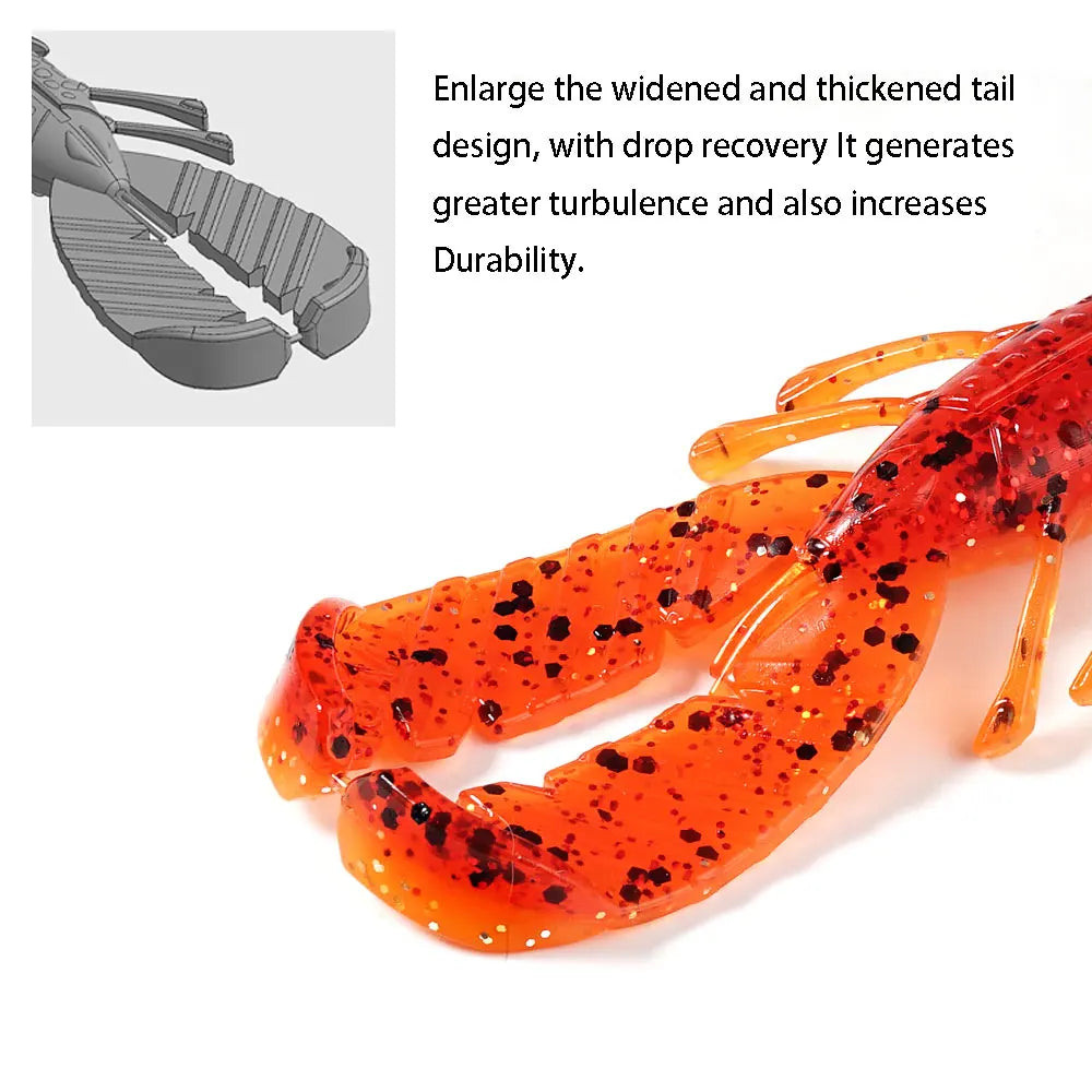 SUNMILESUNMILE 8pcs 75mm2.95inch Craw Baits Floating Shrimp Softbait Soft Lure Wobbler Bass Baits Artificial Pesca Wild Frontier Gear LLC