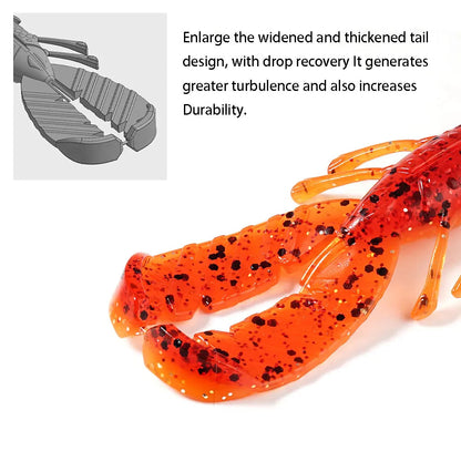 SUNMILESUNMILE 8pcs 75mm2.95inch Craw Baits Floating Shrimp Softbait Soft Lure Wobbler Bass Baits Artificial Pesca Wild Frontier Gear LLC
