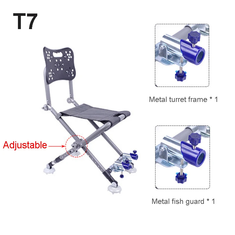 Folding Camping Chair Stool Portable Fishing Chair 180 Degree Adjustable Backrest Four-leg Recliner Aluminum Alloy Fish Chair - Wild Frontier Gear LLC