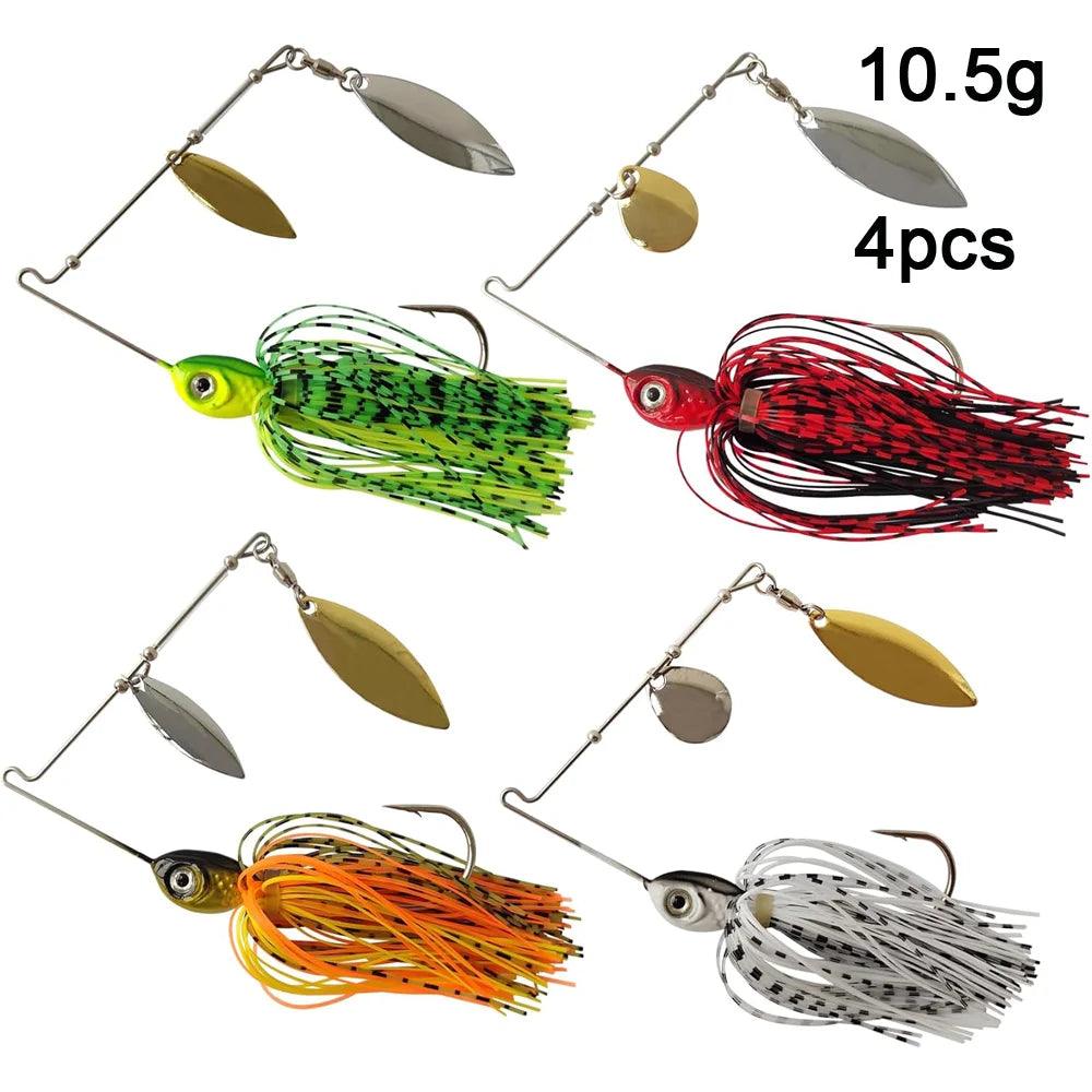 Eupheng Premium Spinner Bait Fishing Lures | Versatile Weight Options & 3D Fish Head Designs for Bass and Pike Fishing - Wild Frontier Gear LLC