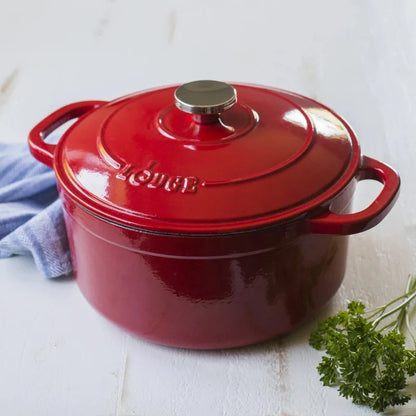 Lodge Cast Iron 5.5qt Red Enameled Dutch Oven Wild Frontier Gear LLC