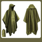 Outdoor 3in1 Hooded Waterproof Military Raincoat Poncho Motorcycle Camping Hiking Travel Rain Cover Tent