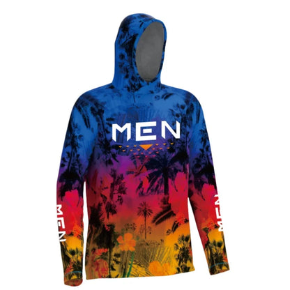 Summer Hooded Outdoor Long Sleeved Fishing Shirt UV Protection Fishing Shirt Men Breathable Quick Dry Sun Protection T-Shirts - Wild Frontier Gear LLC