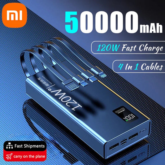 Xiaomi 50000mAh High Capacity Power Bank 4 in 1 120W Fast Charging Powerbank Portable Battery Charger For iPhone Samsung Huawei Wild Frontier Gear LLC