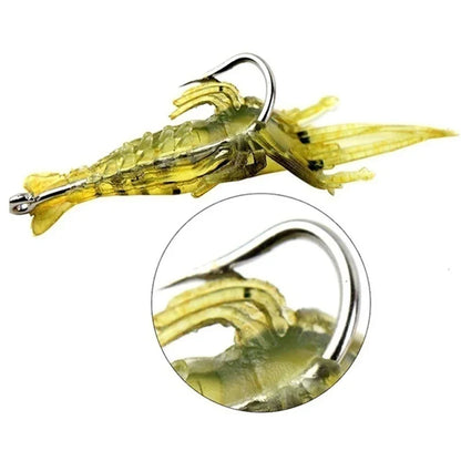 Soft Silicone Simulation Shrimp Lure With Hook Artificial Baits Fishing Lures Fishing Accessory Set 5/10/20/50/100PCS Optional
