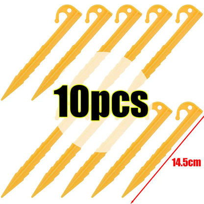 Outdoor Camping Tent Nails Sand Ground Triangular Stake Ground Awning Camping Tools Plastic Tent Pegs Nail Accessories 50/10pcs Wild Frontier Gear LLC