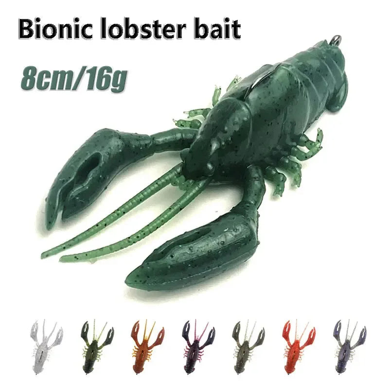 Lure Bionic Lobster Bait 8cm16g Submerged Hollow Lobster Soft Bait Multi-legged Hammer Shrimp Bait Wild Frontier Gear LLC