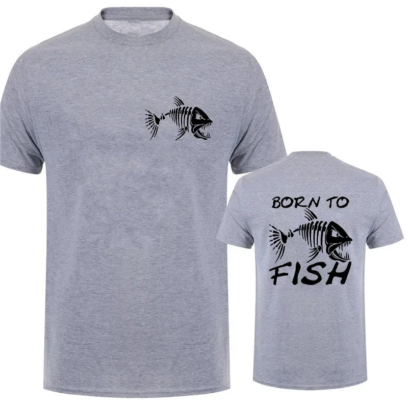 Born To Fish Funny Shirt Fashion Fisherman T-shirts Short Sleeve Funny Fishing Lover Tshirts Casual Summer Men's Street T-shirt - Wild Frontier Gear LLC