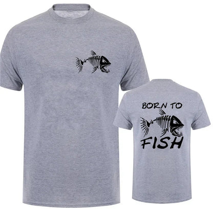 Born To Fish Funny Shirt Fashion Fisherman T-shirts Short Sleeve Funny Fishing Lover Tshirts Casual Summer Men's Street T-shirt - Wild Frontier Gear LLC