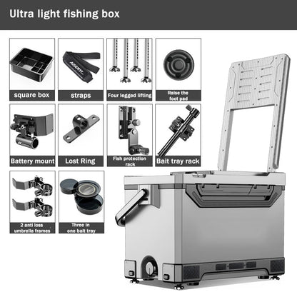 Fishing Tool Accessories Set Table Box 32L Large Capacity PP Material Insulation Live Fish Box Multifunctional Fishing Box