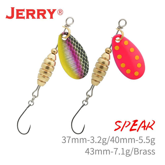 Jerry Spear Ultra-Lightweight Brass Spinnerbait Lures for Perch, Trout, and Bass Fishing - Wild Frontier Gear LLC