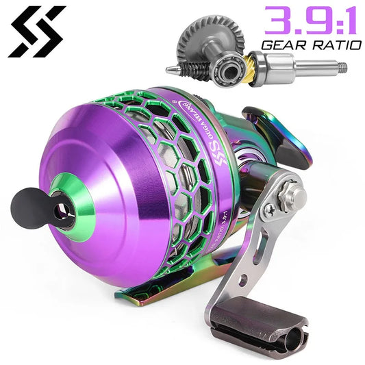 Sougayilang Spincast Fishing Reel 3.9:1 High Speed  Left and Right Hands Are Interchangeable with PE  Braided Fishing Line Pesca