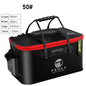 Portable EVA Thicken Waterproof Zipper Fishing Box Portable Folding Bag for Live Fish Bucket, Fishing Tackle with Shoulder Strap - Wild Frontier Gear LLC
