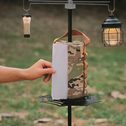 Polyester Camping Paper Box Multifunctional Kitchen Tissue Box Middle Perforated Paper Extraction Box Portable Outdoor Equipment Wild Frontier Gear LLC