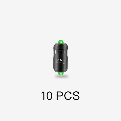 10pcs Random Color Fishing Drop Shot Scale 2.5g/3.0g/3.5g/4.0g Fishing Casting Sinker Dual-core Quick Sinking Smooth with Scale Wild Frontier Gear LLC