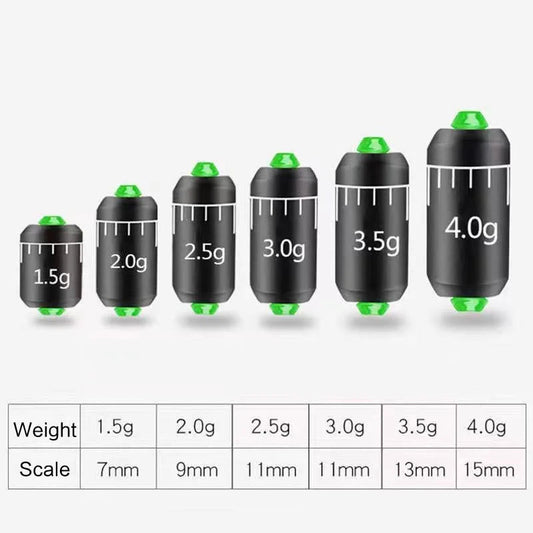 10pcs Random Color Fishing Drop Shot Scale 2.5g/3.0g/3.5g/4.0g Fishing Casting Sinker Dual-core Quick Sinking Smooth with Scale Wild Frontier Gear LLC
