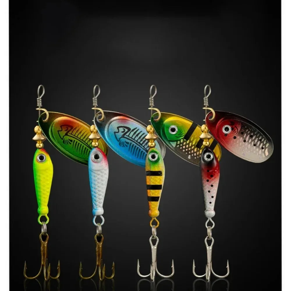 1pcs Rotating Metal Spinner Fishing Lures 9.1g 7cm Sequins Iscas Artificial Hard Baits Crap Bass Treble Hook Tackle Accessories Wild Frontier Gear LLC
