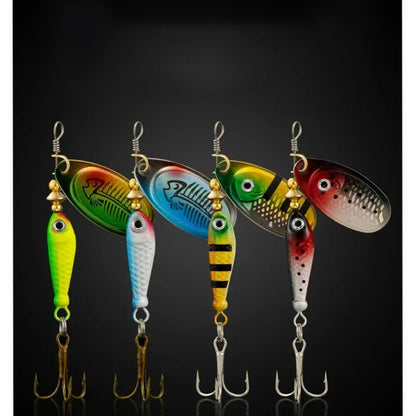 1pcs Rotating Metal Spinner Fishing Lures 9.1g 7cm Sequins Iscas Artificial Hard Baits Crap Bass Treble Hook Tackle Accessories Wild Frontier Gear LLC