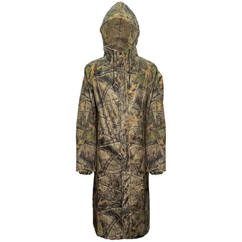 Camouflage Long Raincoat for Men Tactics Camo Waterproof Poncho Woman Coat Against Rain Fishing Hiking Conjoined Cover Clothing