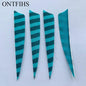 24 Pcs ONTFIHS 4Inch Fletching Arrow Striped Shield Cut Turkey Feather Archery DIY Hunting Accessories - Wild Frontier Gear LLC