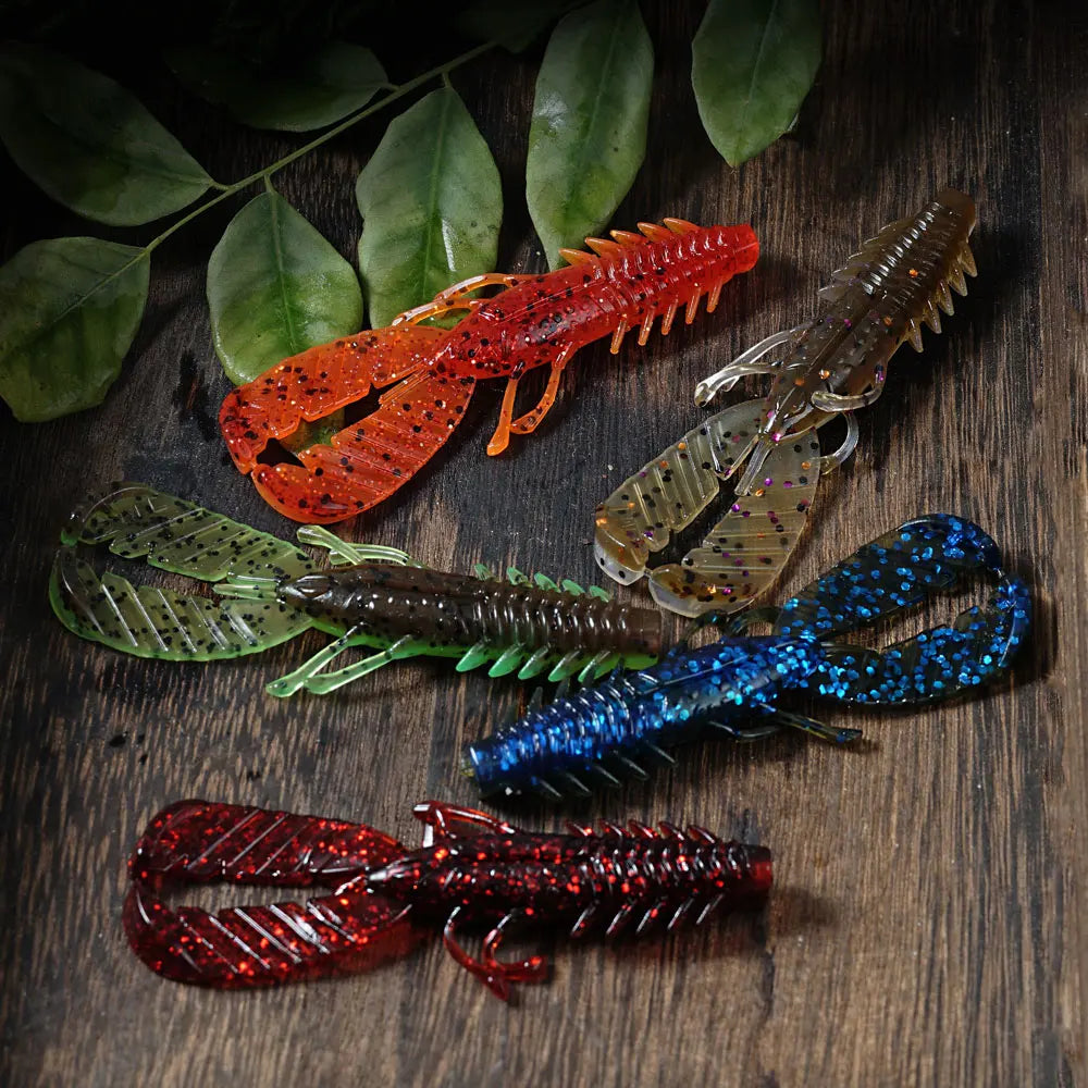SUNMILESUNMILE 8pcs 75mm2.95inch Craw Baits Floating Shrimp Softbait Soft Lure Wobbler Bass Baits Artificial Pesca Wild Frontier Gear LLC