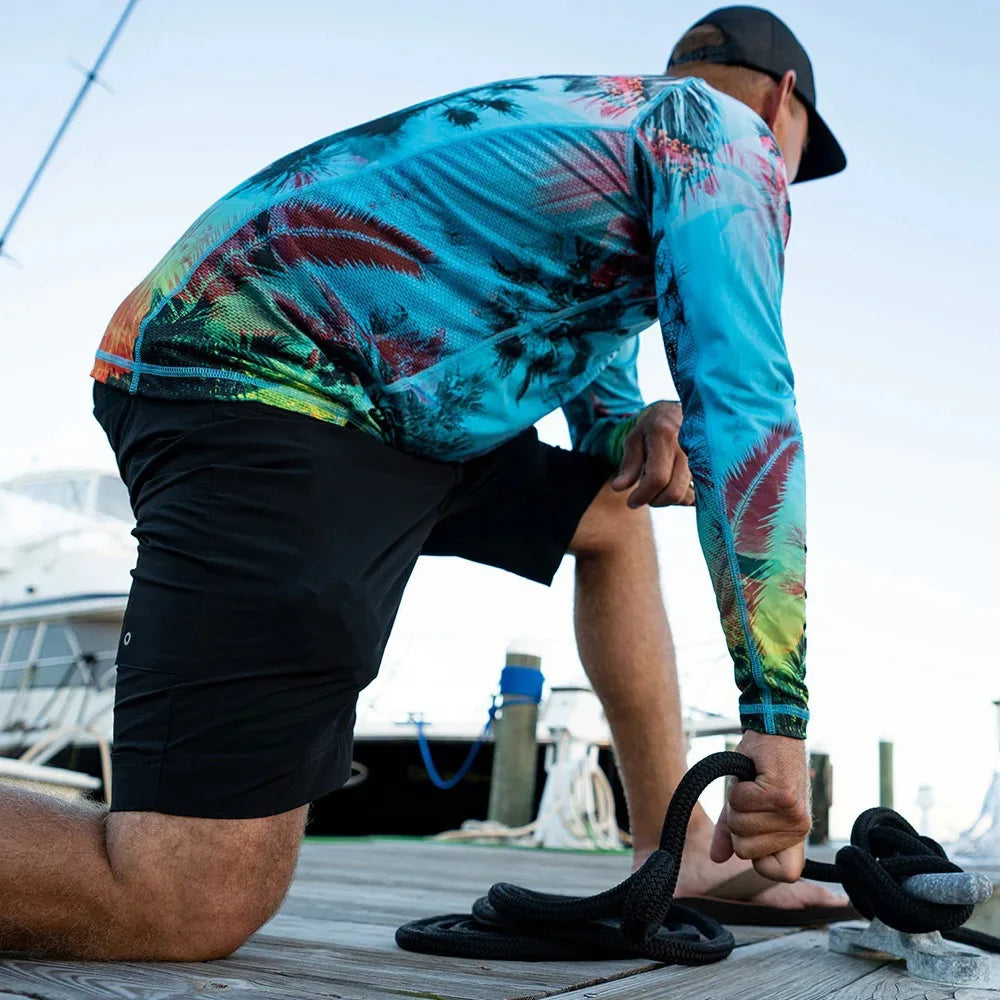 Summer Hooded Outdoor Long Sleeved Fishing Shirt UV Protection Fishing Shirt Men Breathable Quick Dry Sun Protection T-Shirts - Wild Frontier Gear LLC