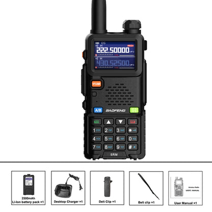 2024 New baofeng 5RM 8W multi-band handheld radio 2500mAh 999CH Type-C direct charging long range two-way radio