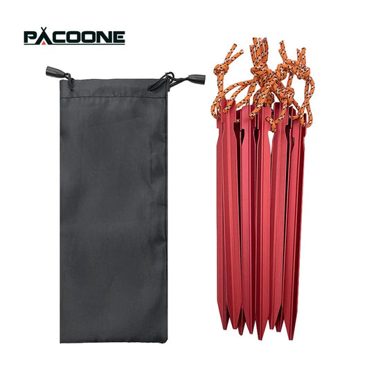 Pacoone 10 Pcs Lot 18cm Aluminum Tent Pegs Outdoor Accessories - Wild Frontier Gear LLC