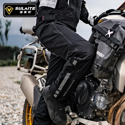 Sulaite Winter Waterproof Motorcycle Pants Quick Release Biker Overpants Windproof Warm Moto Trousers CE Protector