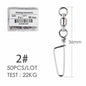 50pcs Fishing Ball Bearing Swivel with Coastlock Snap 0-6# Stainless Barrel Swivels Hook Lure Fishing Connector Tackle Box