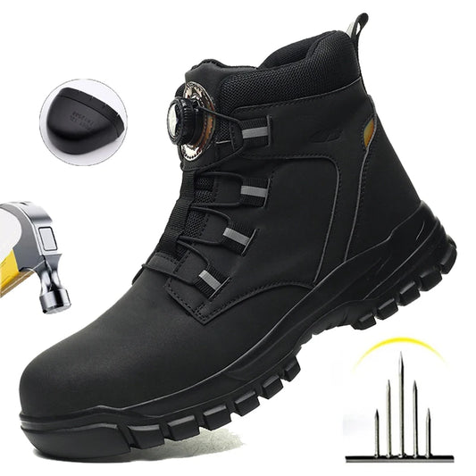 Waterproof Safety Boots Men Indestructible Steel Toe Work Boots Anti-smash Stab-resistant Safety Shoes Biker Botas Para Hombre - Wild Frontier Gear LLC