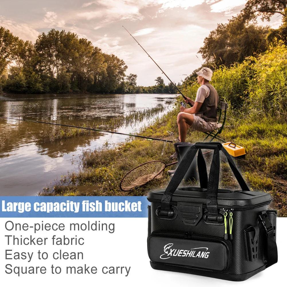 20/28L Portable Fishing Barrel Box EVA Fishing Bag Rod Bait Reel Fish Storage Bag Single Shoulder Bag Hook Lure Luya Handbag - Wild Frontier Gear LLC