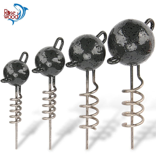 Rosewood Screw Jig Head For Soft Lure 7g 10g 15g 20g 25g 30g 50g With Screw Spiral Sinker Weight Rubber Fish Fishing Equipment Wild Frontier Gear LLC