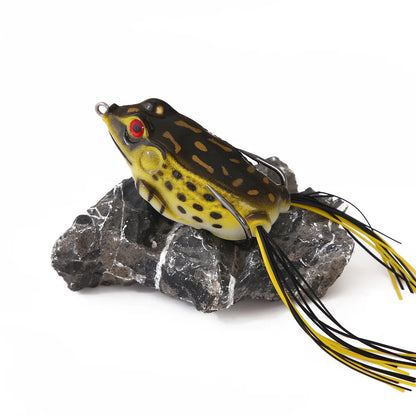 1 Pcs 5G 8.5G 13G 17.5G Frog Lure Soft Tube Bait Plastic Fishing Lure with Fishing Hooks Top Water Ray Frog Artificial 3D Eyes