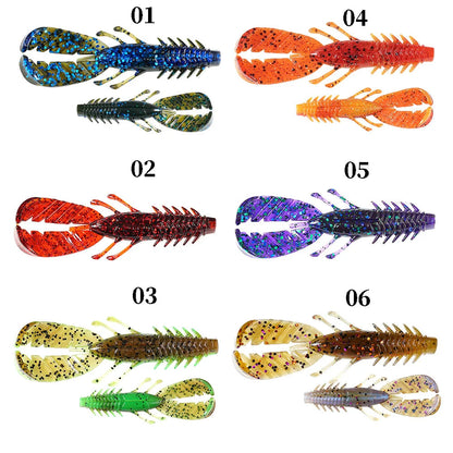 SUNMILESUNMILE 8pcs 75mm2.95inch Craw Baits Floating Shrimp Softbait Soft Lure Wobbler Bass Baits Artificial Pesca Wild Frontier Gear LLC