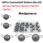 50/40/35 Cannonball Fishing Weights Sinkers Quick Set Up Jig Head Ball Sinker Cheburashka Weight for Bass Trout Pike Perch Pesca Wild Frontier Gear LLC