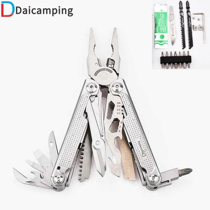Daicamping DL302 Multitools Folding Knife Scissor Cutter EDC Multi-tools Survival Gear Manual Multifunctional Multi Tool Plier Wild Frontier Gear LLC