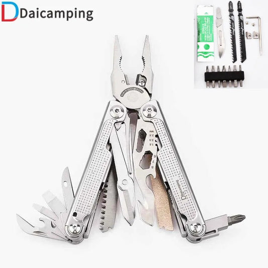 Daicamping DL302 Multitools Folding Knife Scissor Cutter EDC Multi-tools Survival Gear Manual Multifunctional Multi Tool Plier Wild Frontier Gear LLC
