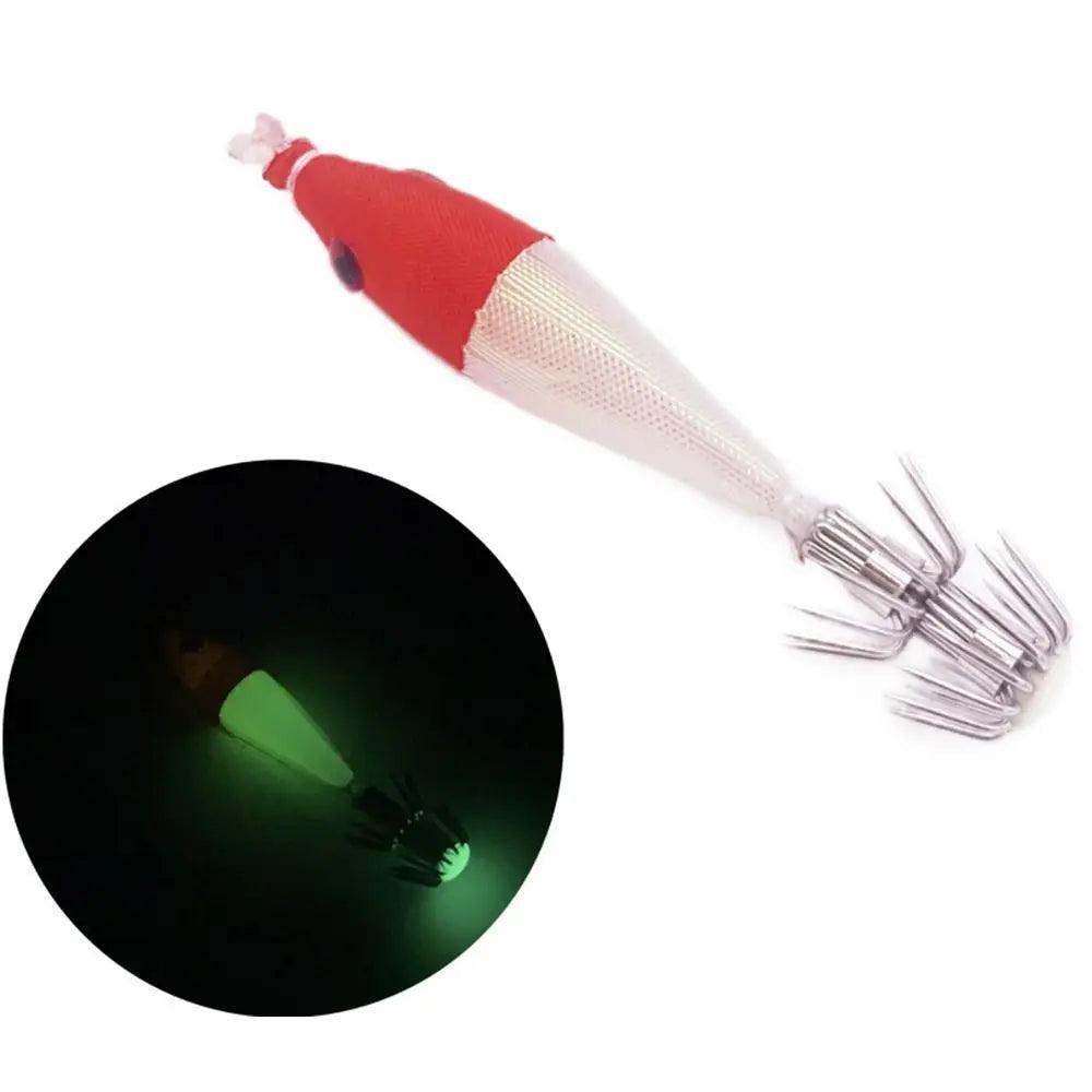 68mm Noctilucent Squid and Shrimp Fishing Lure Jigs - 2 Pack Artificial Bait for Ocean Fishing - Wild Frontier Gear LLC