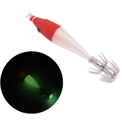 68mm Noctilucent Squid and Shrimp Fishing Lure Jigs - 2 Pack Artificial Bait for Ocean Fishing - Wild Frontier Gear LLC