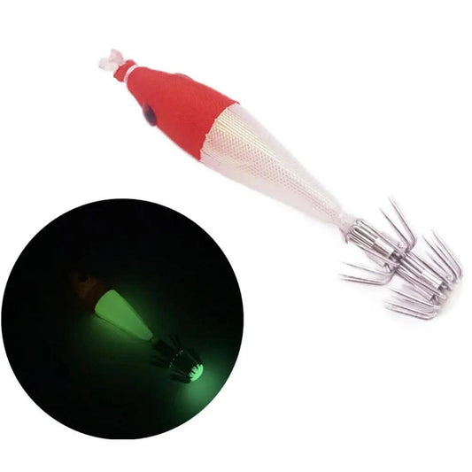 68mm Noctilucent Squid and Shrimp Fishing Lure Jigs - 2 Pack Artificial Bait for Ocean Fishing - Wild Frontier Gear LLC