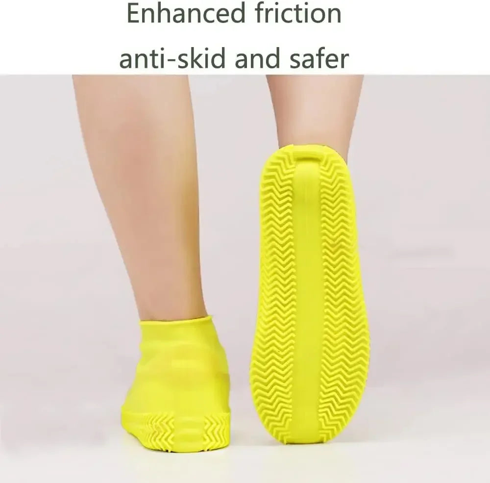 1Pair Waterproof Non-slip Silicone Shoe High Elastic Wear-resistant Men Rain Boots for Outdoor Rainy Day Reusable Shoe Cover - Wild Frontier Gear LLC