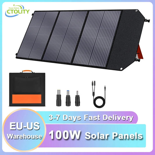 CTOLITY Foldable 100W Solar Panel 18V USB Type-C XT60 Portable Solar Charging Panel High Efficiency Solar Panels for Camping﻿ ﻿ Wild Frontier Gear LLC