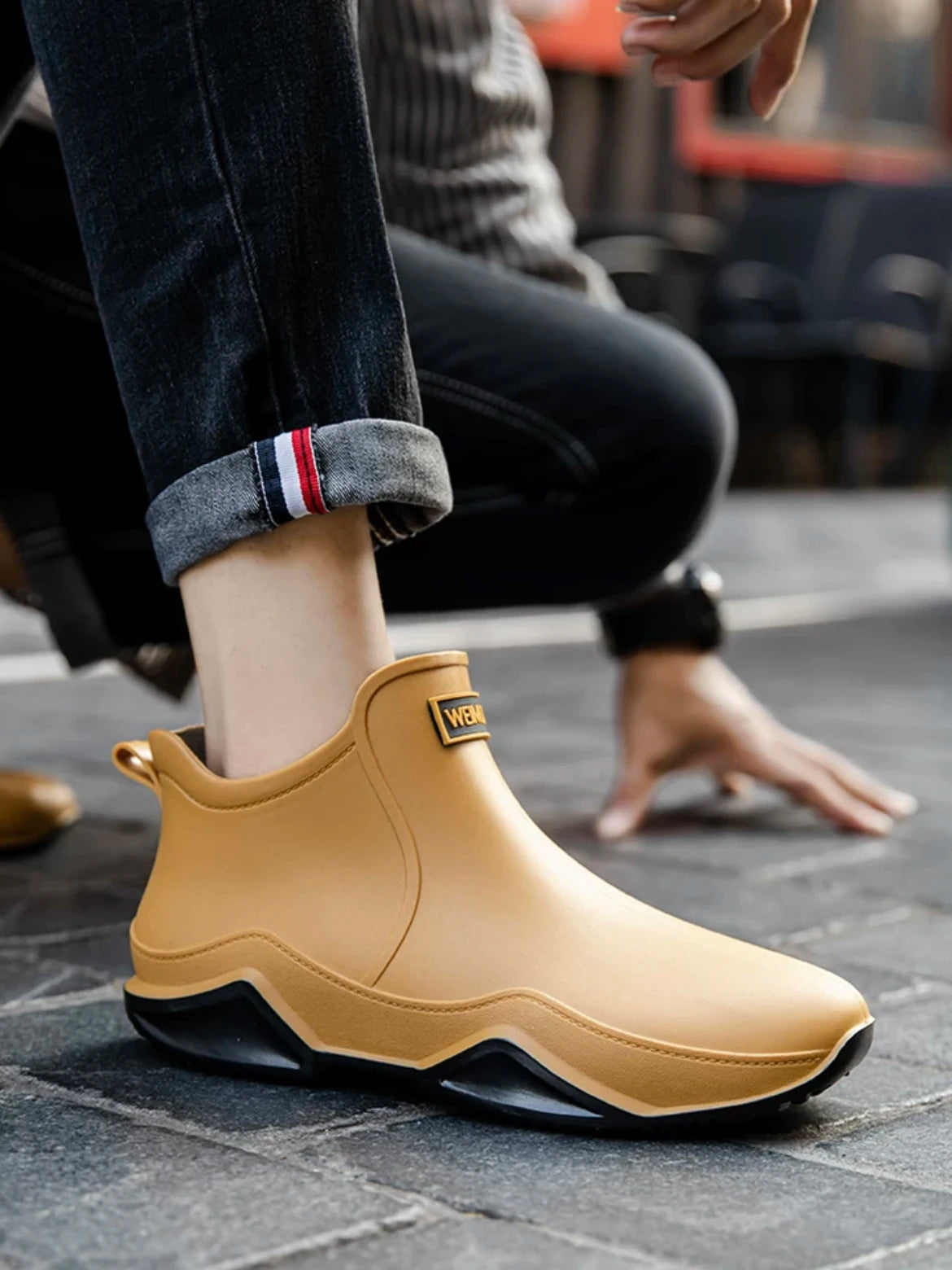 Fashion Couple's Outdoor Rain Boots New Men High Top Hiking Fishing Water Shoes Anti-slip Chef Work Ankle Boots Waterproof Shoes - Wild Frontier Gear LLC